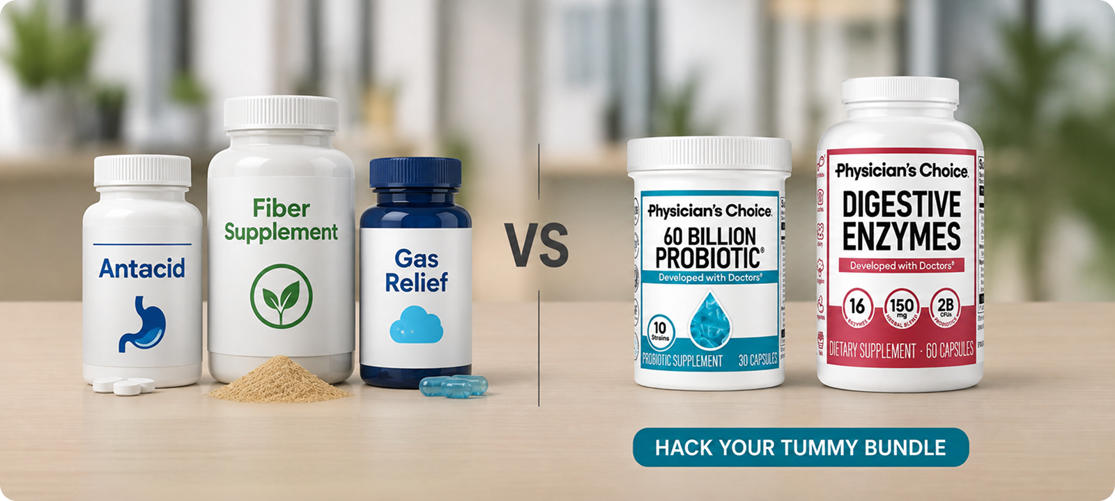 Generic gut health fixes versus the Hack Your Tummy Bundle