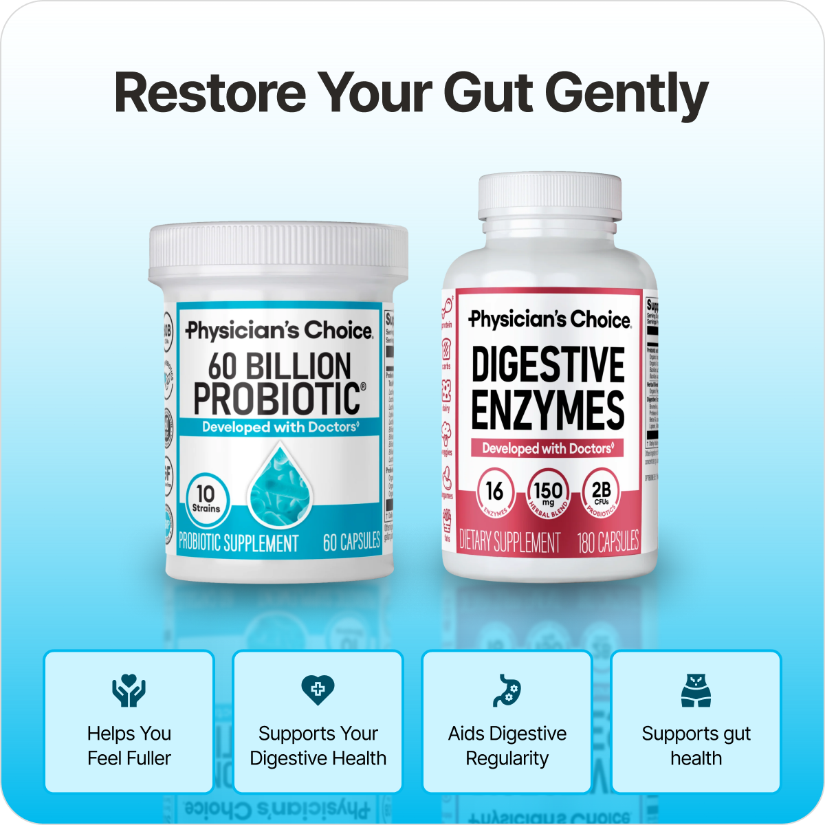Hack Your Tummy Bundle: 60 Billion Probiotic and Digestive Enzymes