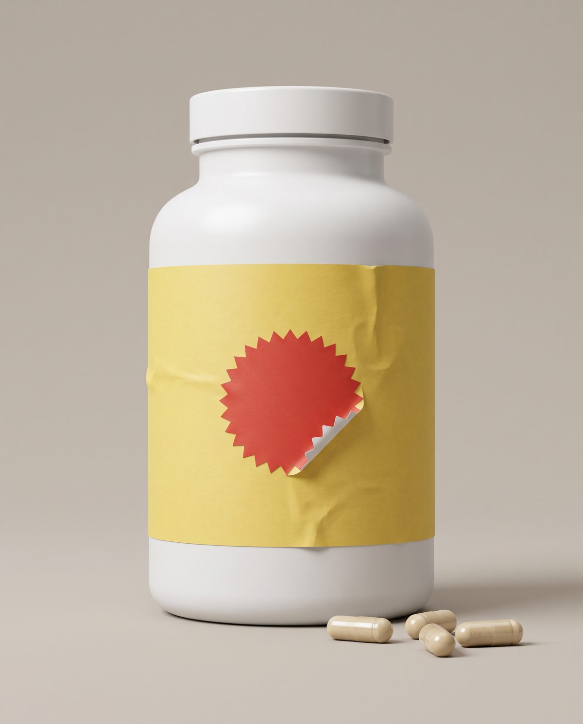A typical bargain probiotic bottle
