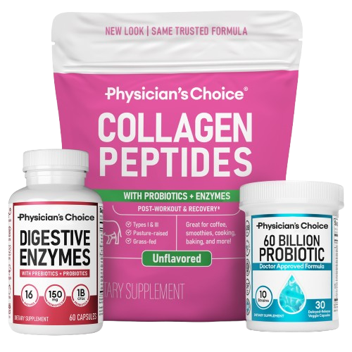 Collagen Peptides + 60B Probiotic 30CT + Digestive Enzymes 60CT Bundle