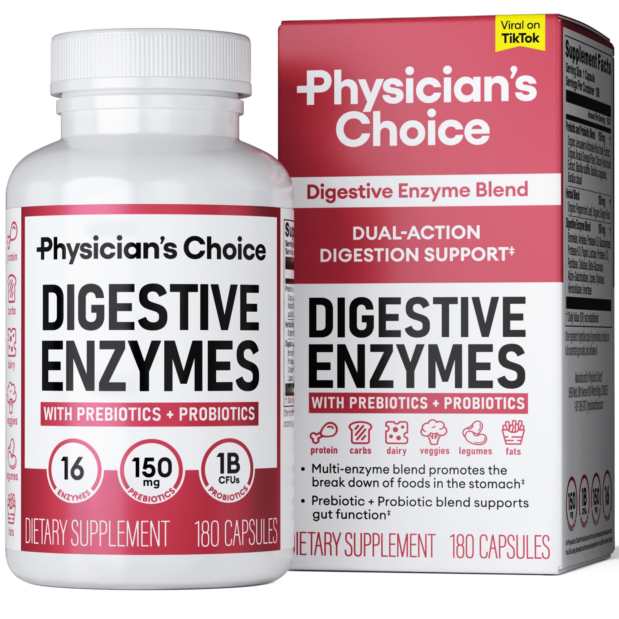 Digestive Enzymes 180ct + Womens Probiotic 60ct