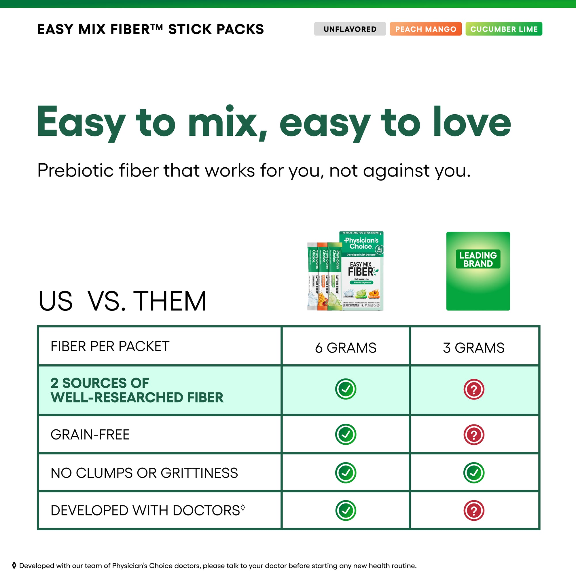 Easy Mix Fiber Stick Packs