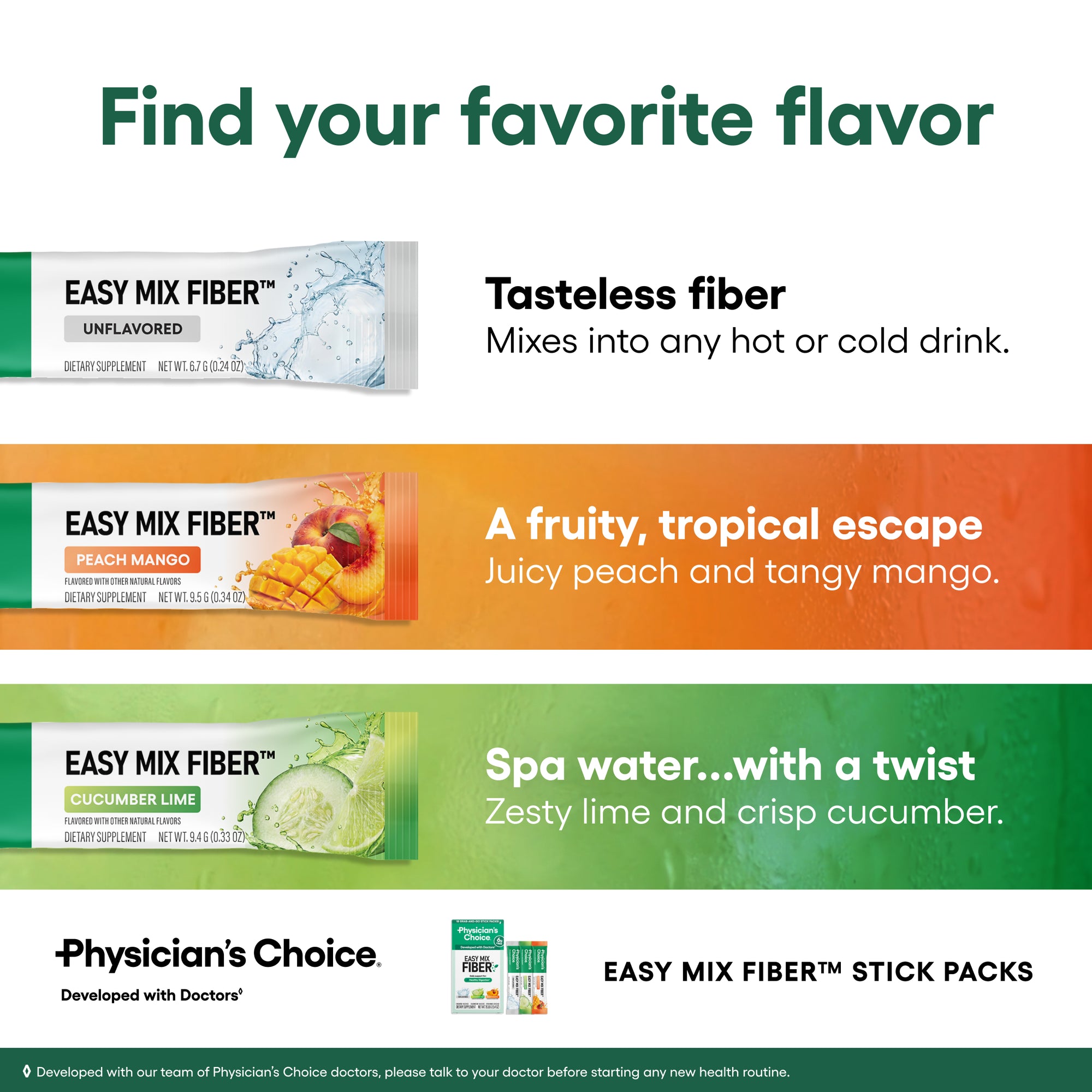 Easy Mix Fiber Stick Packs