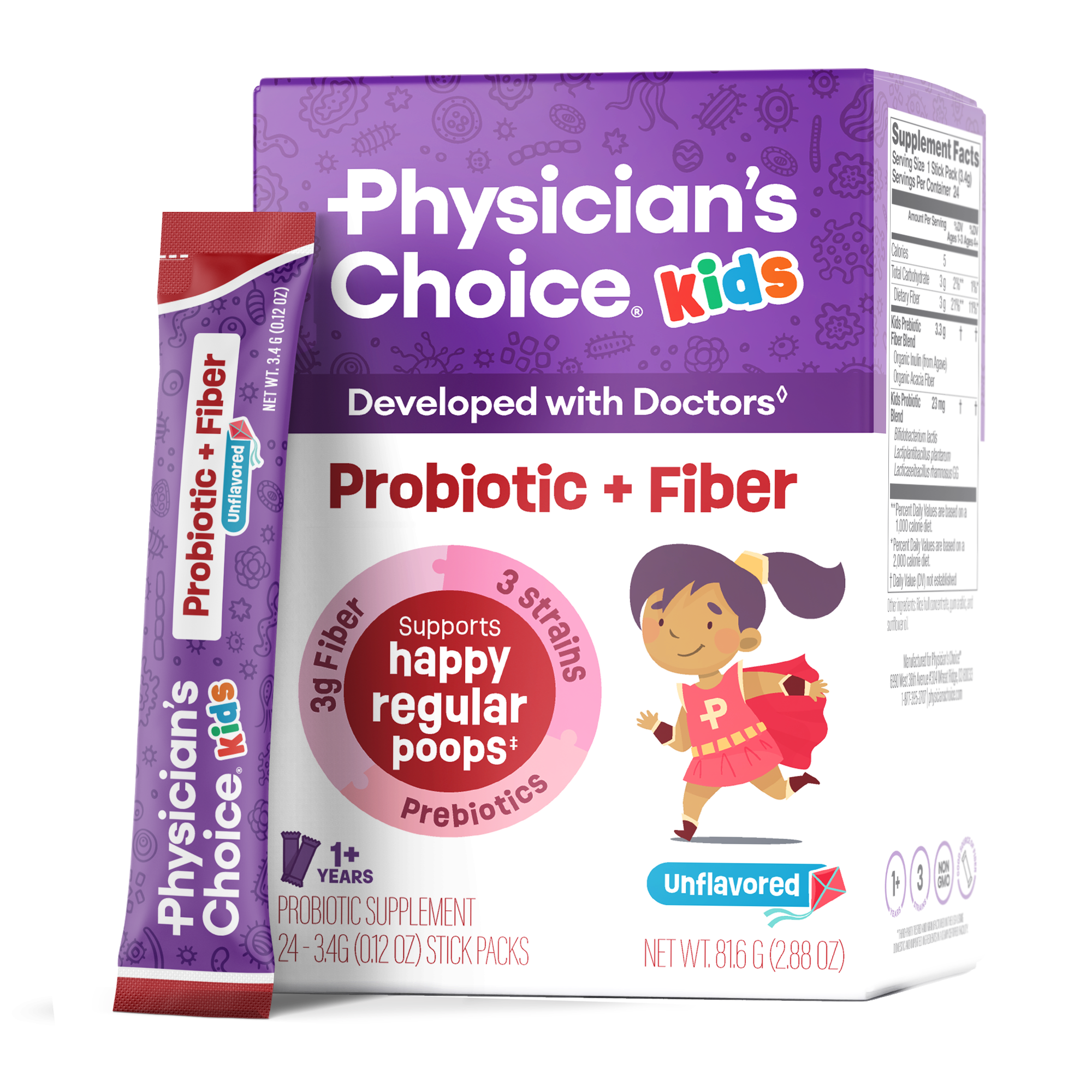 Kids Probiotic + Prebiotic Fiber Packets  - Unflavored