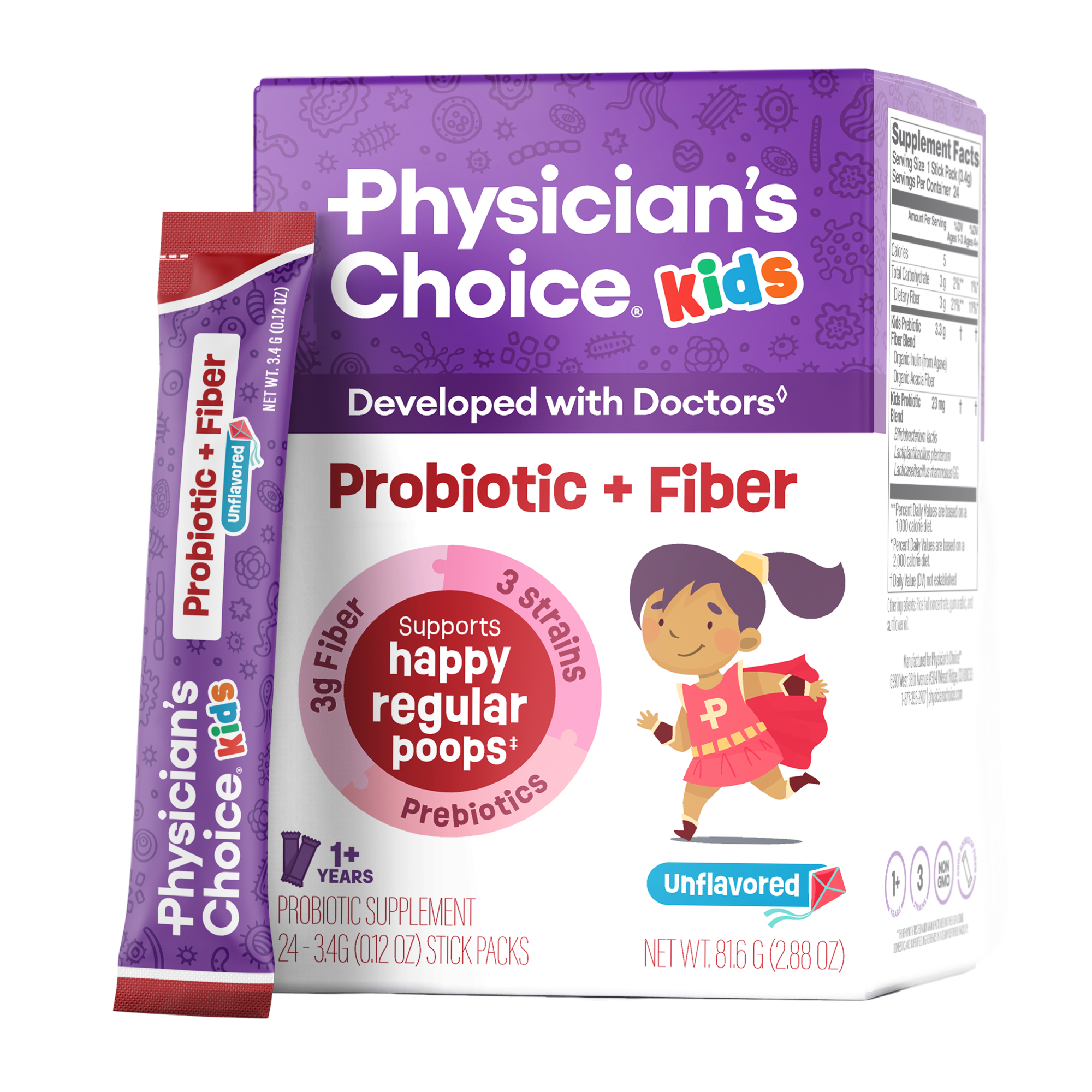 Kids Probiotic + Prebiotic Fiber Packets  - Unflavored