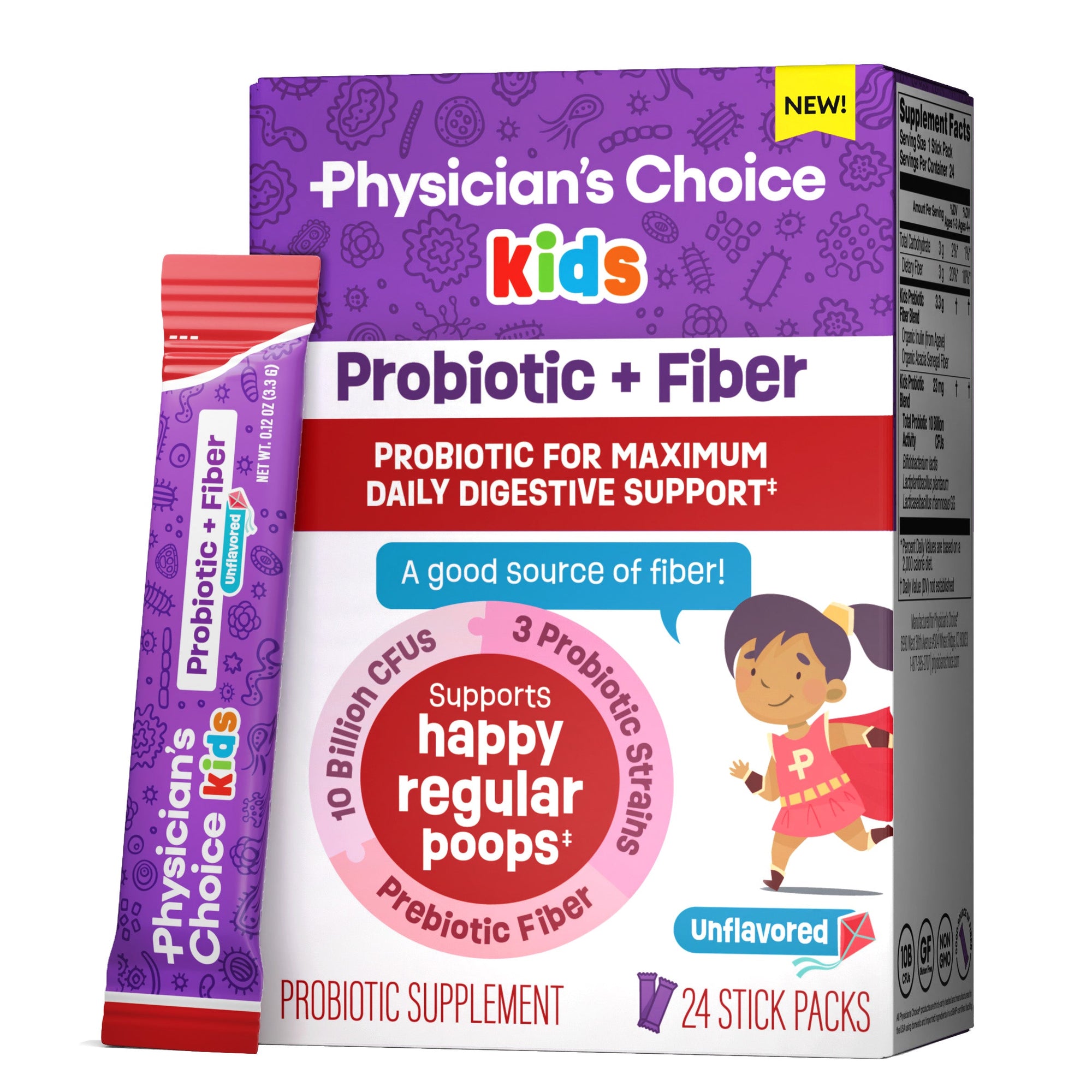 Kids Probiotic + Prebiotic Fiber Packets  - Unflavored