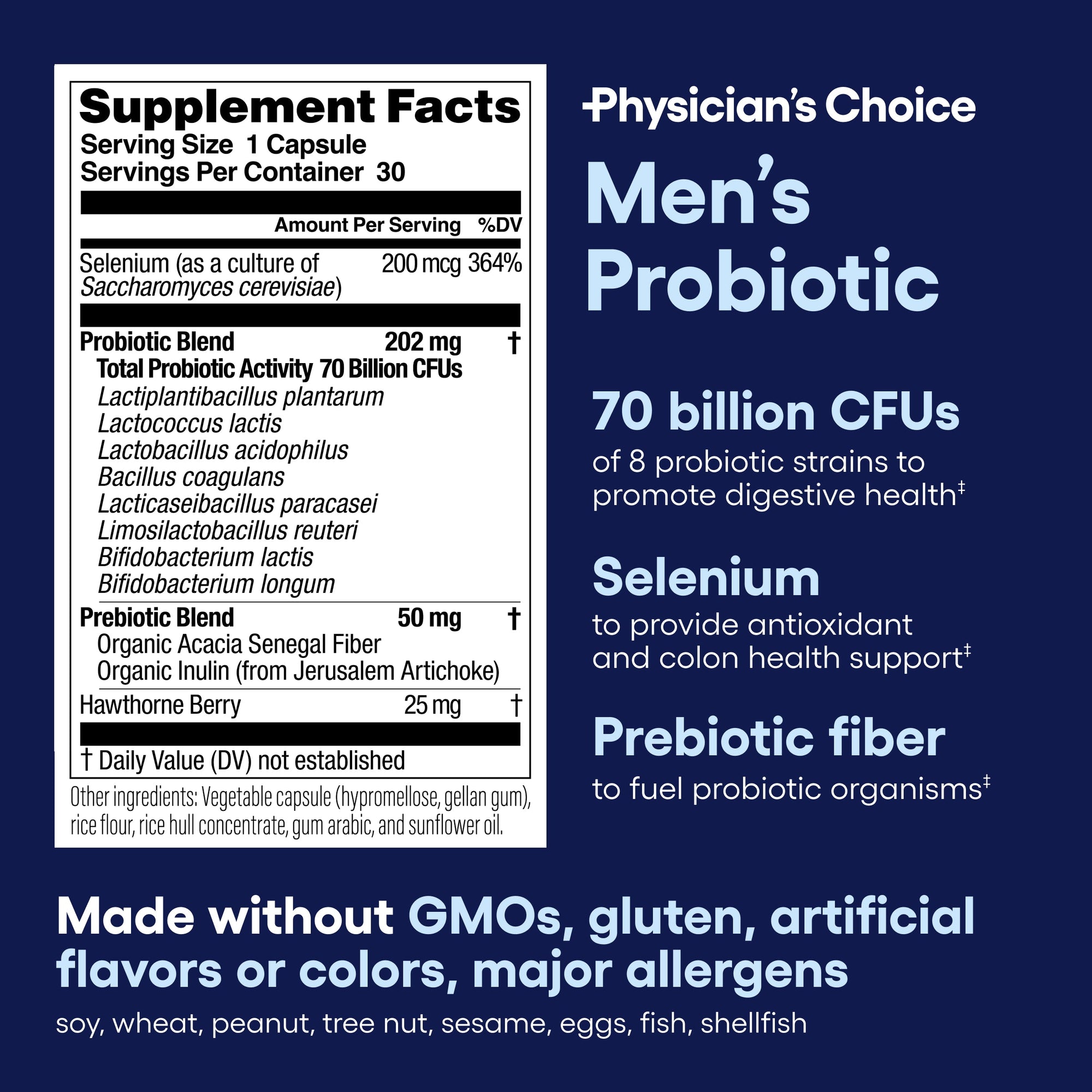 Physician's Choice Probiotics for Men - 70 Billion CFU - 8 Strains