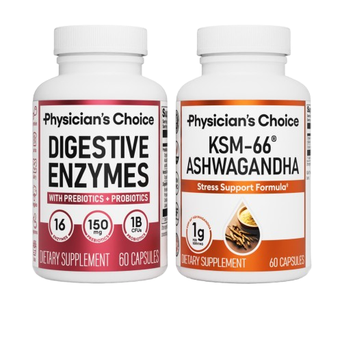 Stress Eater Bundle: KSM-66 Ashwagandha & Digestive Enzymes 60ct