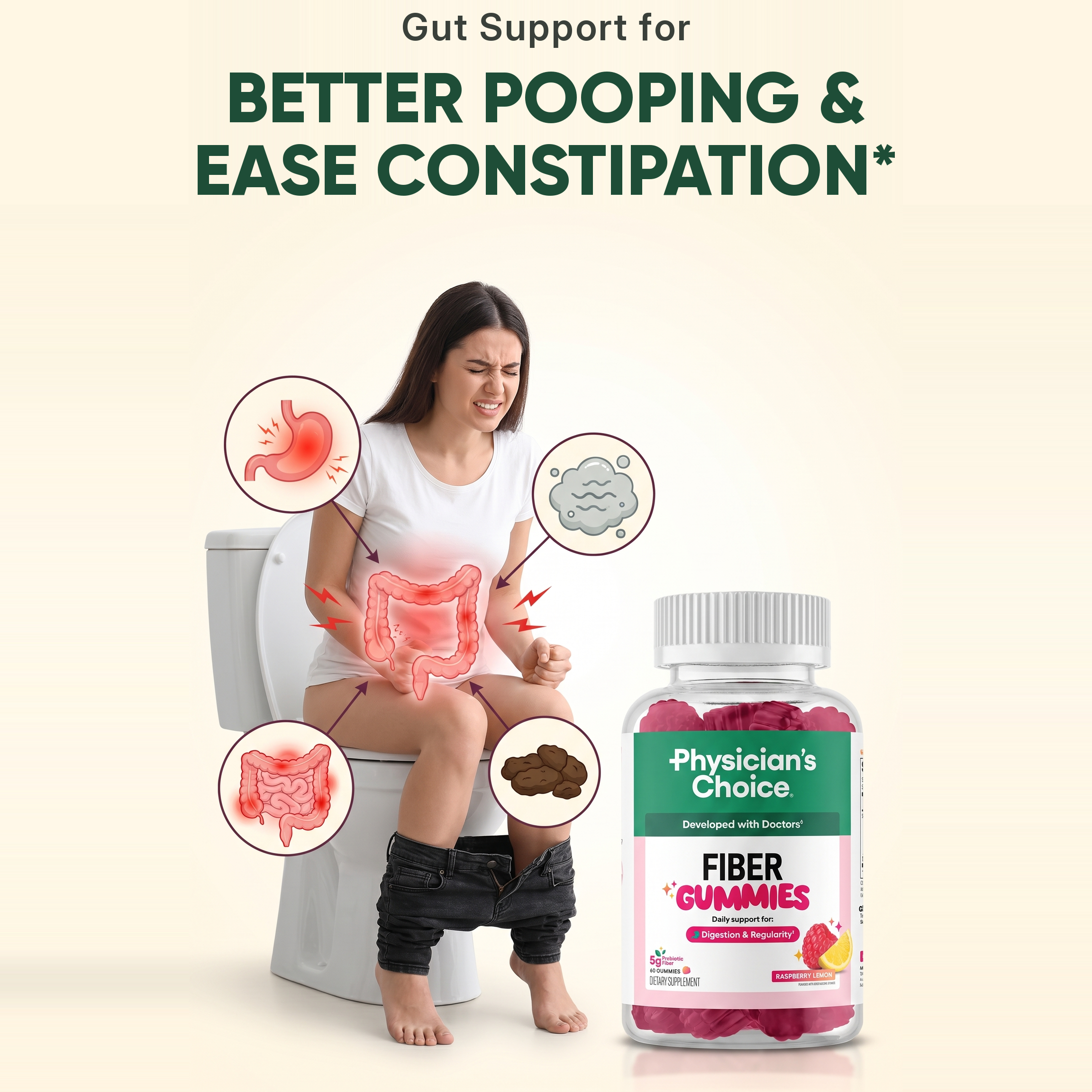 Gut Support for Better Pooping and Ease Constipation