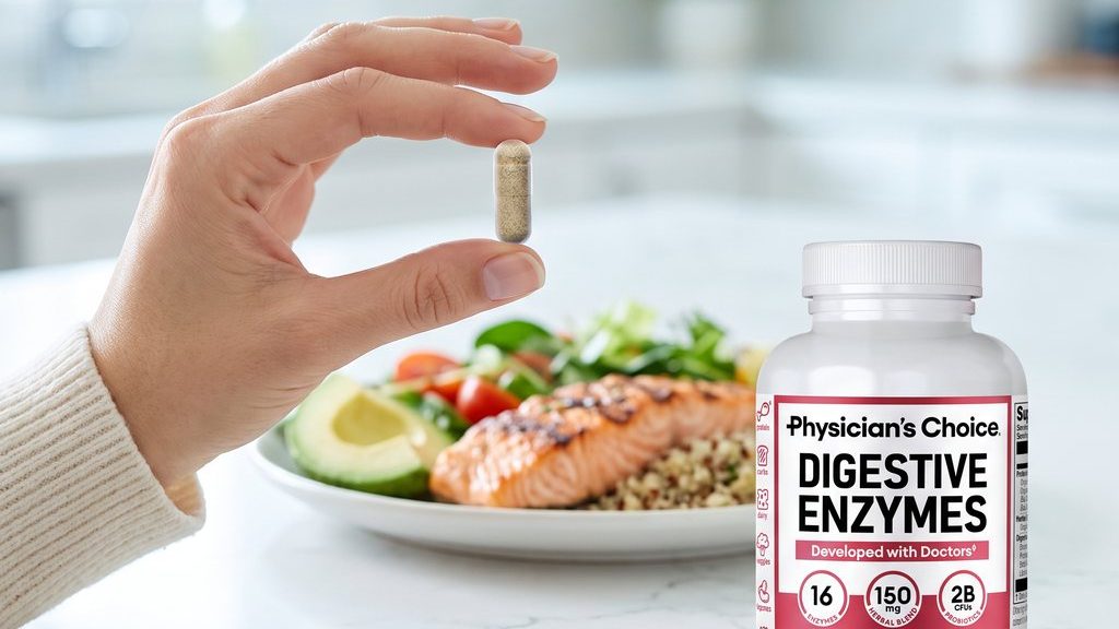 One Digestive Enzymes capsule with a meal