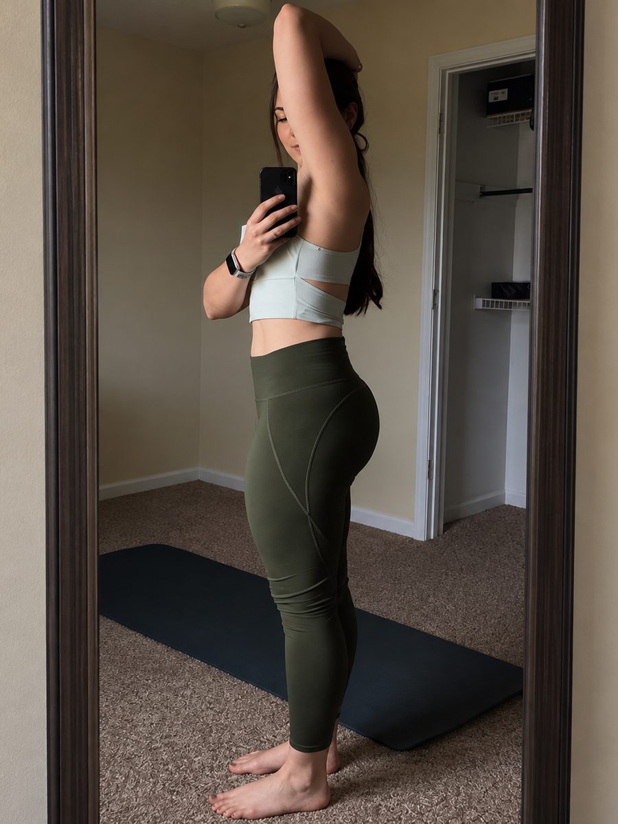 Woman showing her bloated stomach