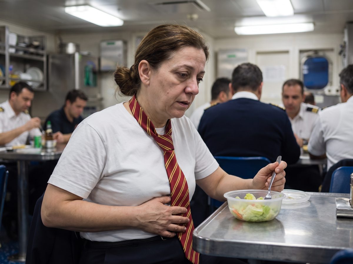 Bloated after a crew-meal salad