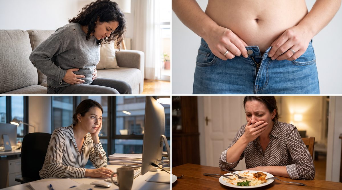 Four everyday moments of bloating, heaviness and after-meal discomfort