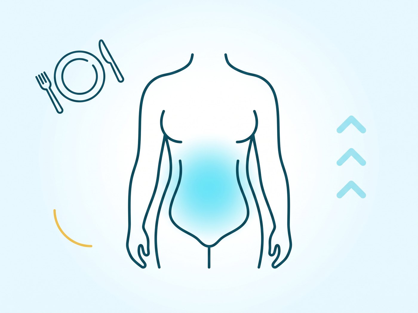 An illustration of settled, comfortable digestion after a meal