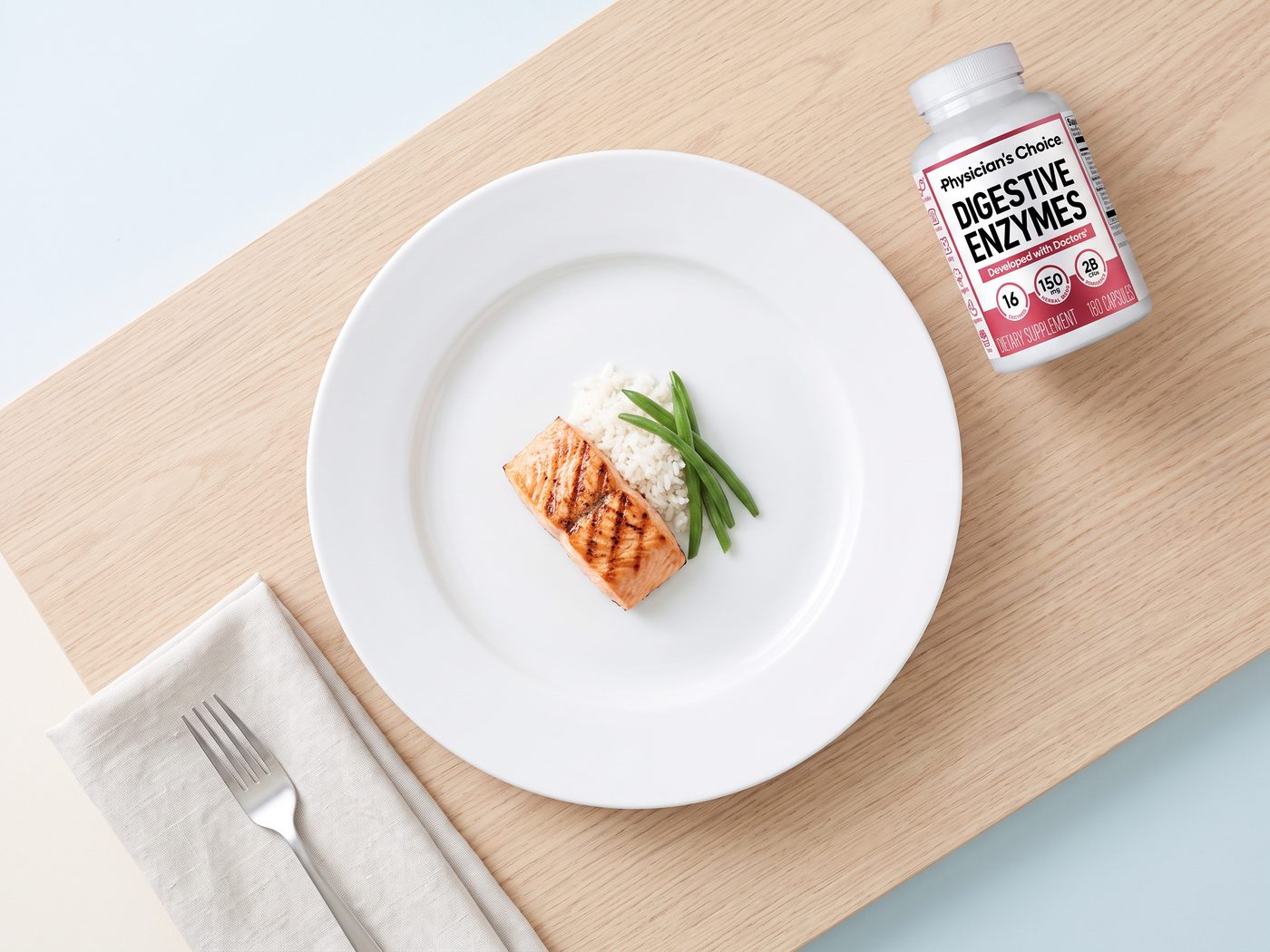 Digestive enzymes breaking down a smaller meal so more of it is absorbed