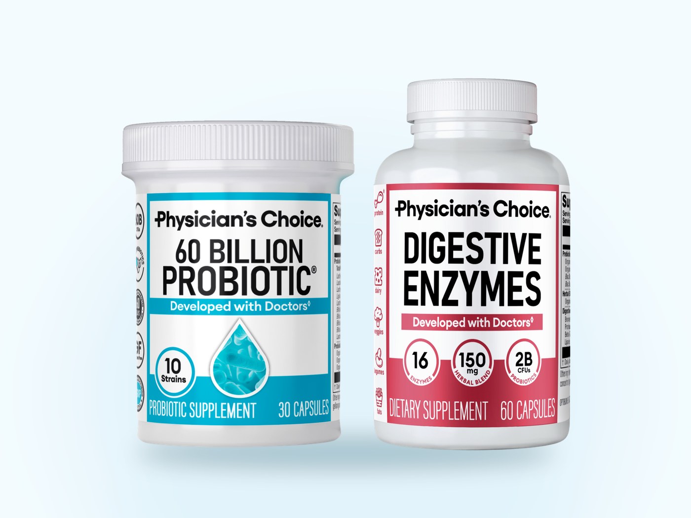 The Physician's Choice Hack Your Tummy Bundle, 60 Billion Probiotic and Digestive Enzymes