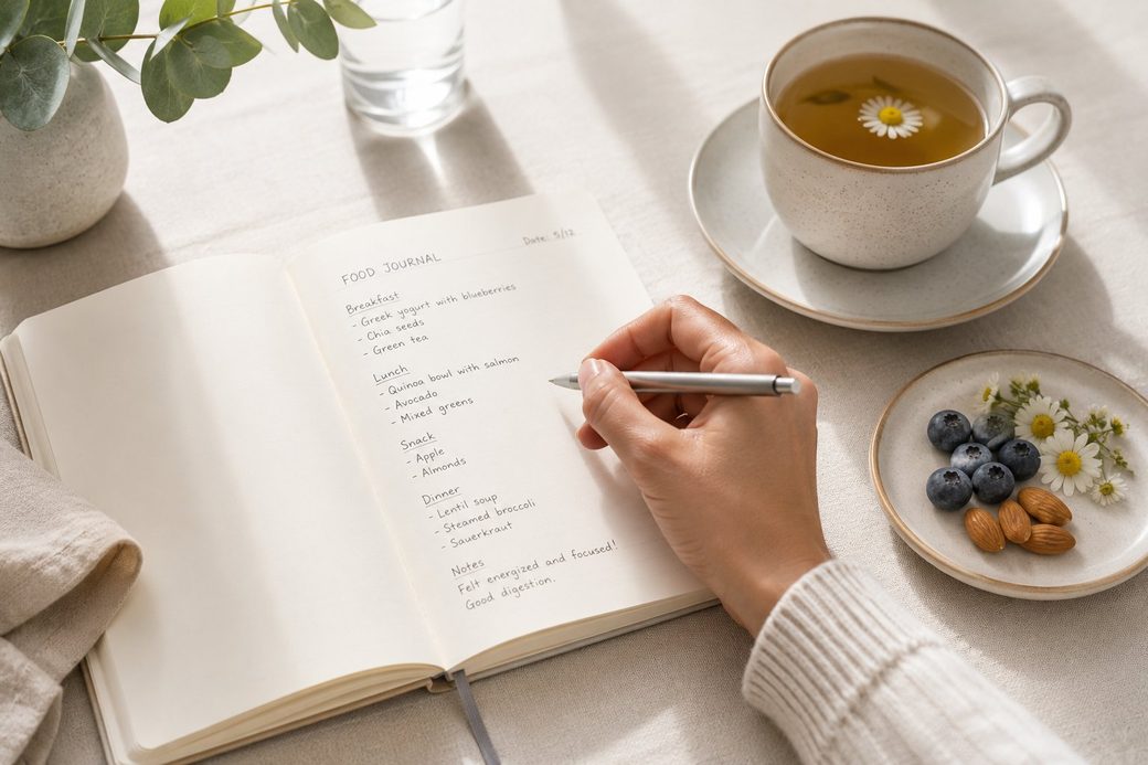 Food journal with notes