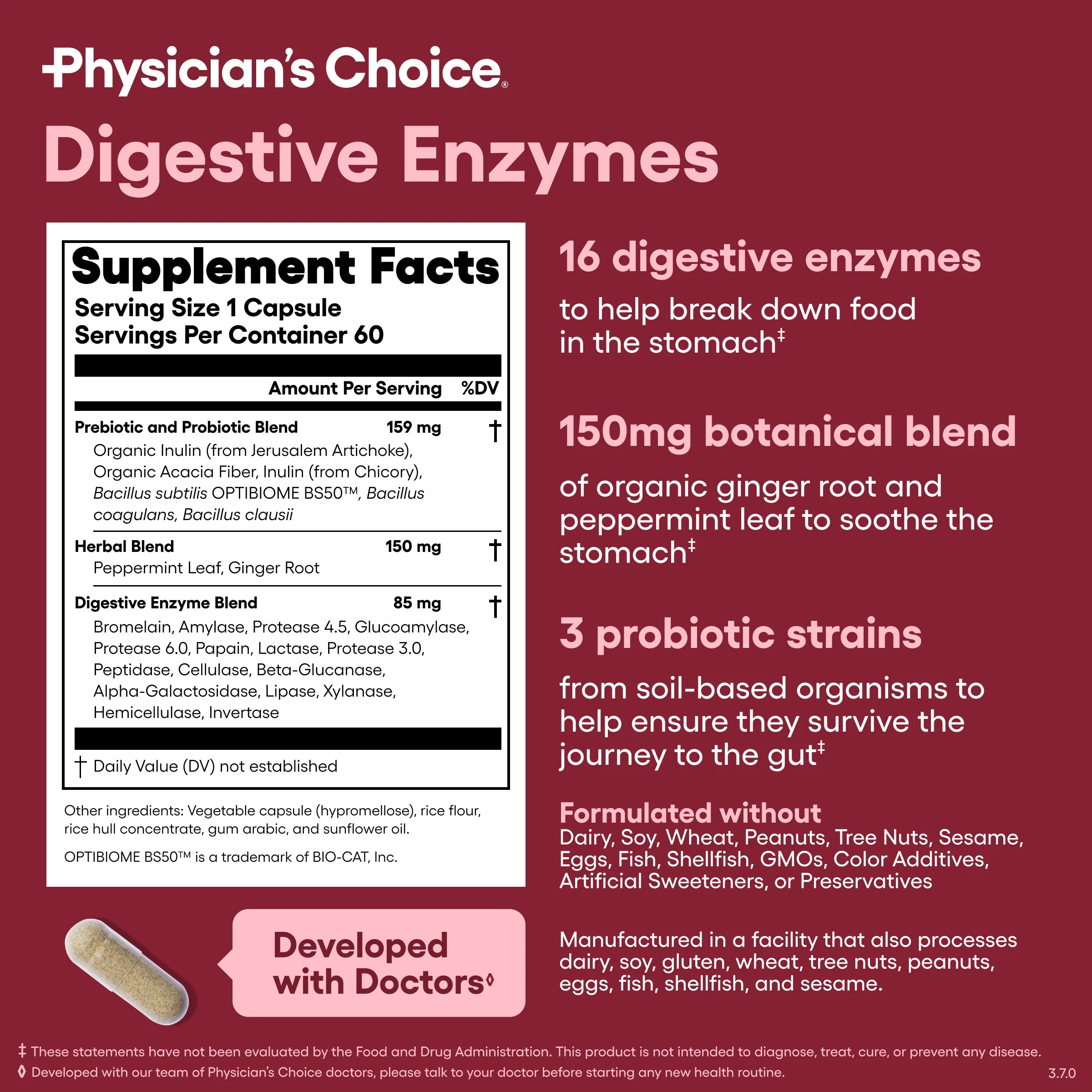Digestive Enzymes supplement facts