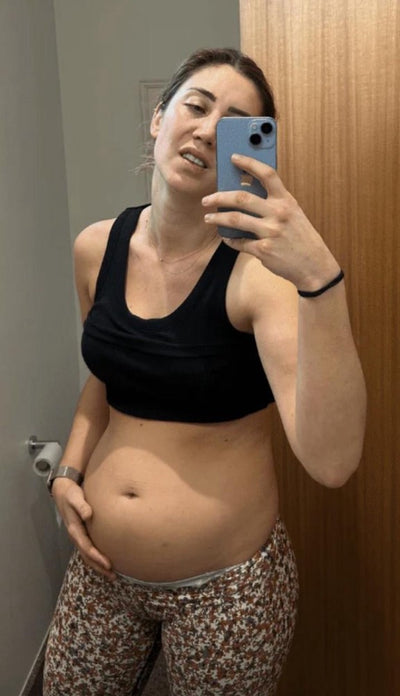 Real customer before: bloated, jeans unbuttoned