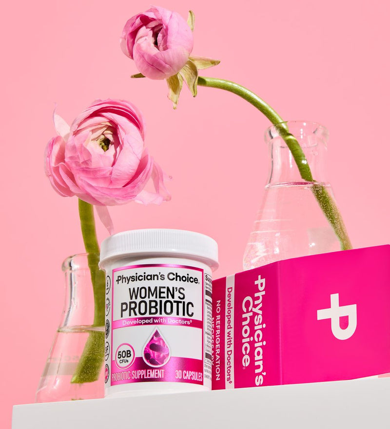 Women's Probiotic with pink ranunculus